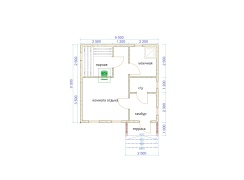 Баня из бруса 6×6 (Б-153), 36 м²