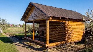 Баня 6×6 м с открытой террасой, 48 м²