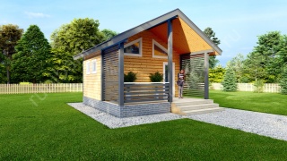 Баня из бруса 5×5 (Б-152), 25 м²