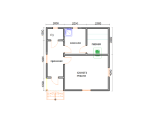 Баня из профбруса 7×7 (Б90), 49 м²