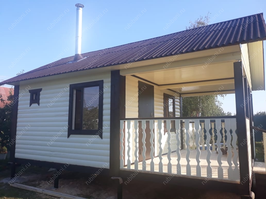 Баня из бруса 6 на 4 с террасой — фото 4 Баня из бруса 6 на 4 с террасой — фото 4