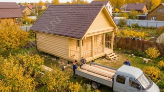 Баня 6×6 с террасой, 48 м²