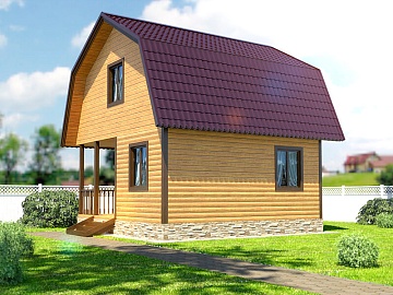Баня из бруса 6 на 6 с беседкой (БН-27) 36 м²