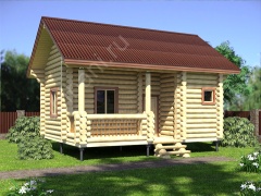 Баня из бревна 5.5×7 (ББ-54), 38.5 м²