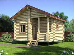 Баня из бревна 5.5×5.5 (ББ-4), 30.25 м²