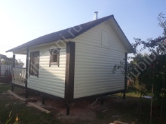 Баня из бруса 6×4 с террасой (Б-5), 24 м²