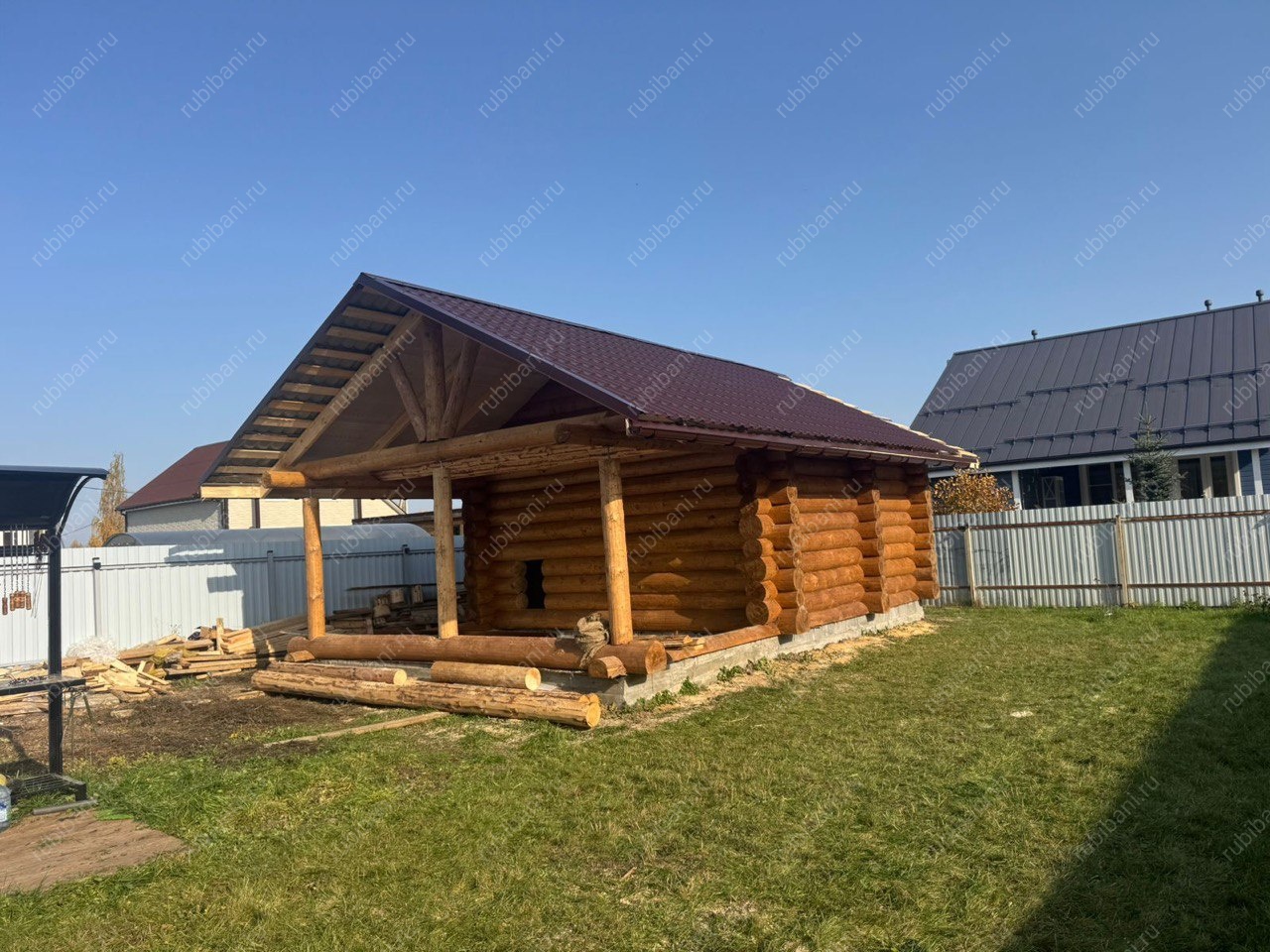 Баня, сруб в чашу 5х5 с террасой 3х5 — фото 3 Баня, сруб в чашу 5х5 с террасой 3х5 — фото 3