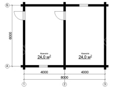 Дом 6×8 м в лапу, 48 м²