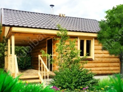 Баня 6×6 с террасой, 48 м²