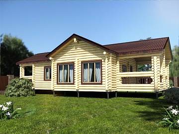 Баня из бревна 7×14 (ББ-18), 98 м²