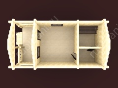 Баня из бревна 4.5×8.5 (ББ-17), 38.25 м²