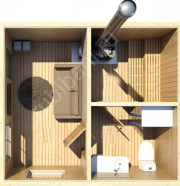 Баня 5×4 с террасой, 20 м²