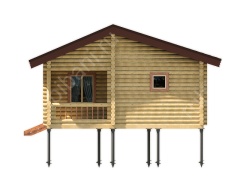Баня из оцилиндрованного бревна 7×8 м (ББ-48), 48 м²