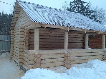 Одноэтажная баня с террасой 15 м²