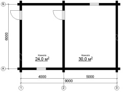 Дом 6×9 м в лапу, 54 м²