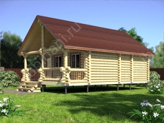 Баня из бревна 5.5×8.5 (ББ-7), 46.75 м²