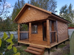 Баня из бруса 6×4 с террасой (Б-5), 24 м²