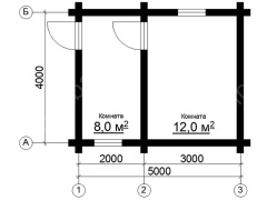 Дом 4×5 м в чашу, 20 м²