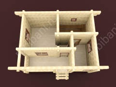 Баня из бревна 5.5×7 (ББ-54), 38.5 м²
