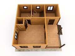 Баня из бруса 7×7 (Б-15), 49 м²