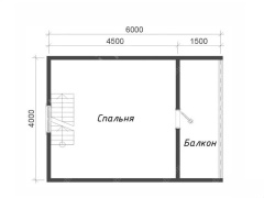 Баня из бруса 6×6 с мансардой и террасой (Б-30), 36 м²