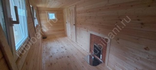 Баня из бруса 6×4 с крыльцом (Б-22), 24 м²
