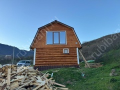 Дом-баня 6×8 с террасой и балконом, 48 м²