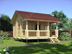Баня из бревна 5.5×5.5 м (ББ-2), 30.25 м²