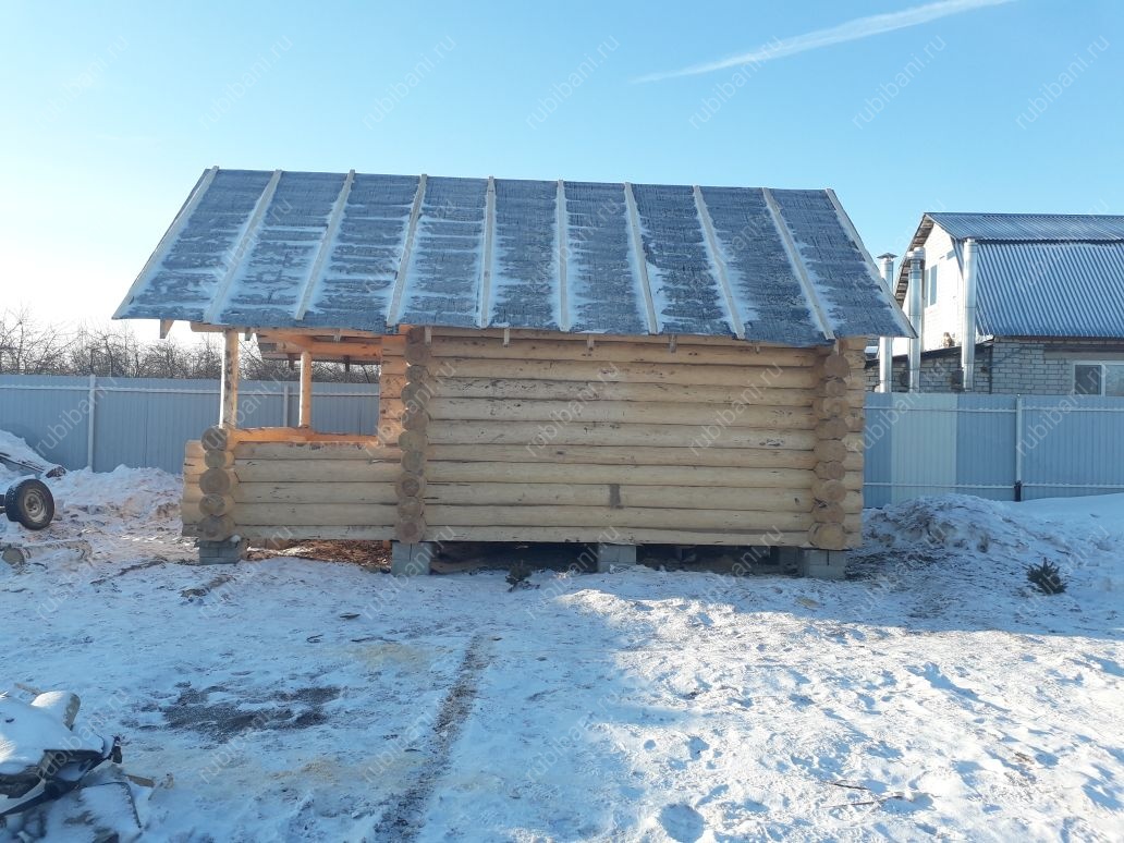 Баня под усадку, сруб в чашу — фото 1 Баня под усадку, сруб в чашу — фото 1