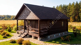 Баня 6 на 4 с беседкой 36 м²