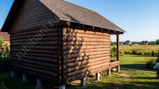 Баня 6×6 м с открытой террасой, 48 м²