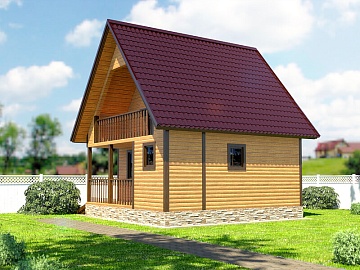 Баня 6 на 6 с мансардой (БН-30) 36 м²