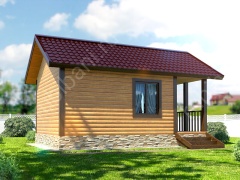 Баня из бруса 6×4 с террасой (Б-5), 24 м²