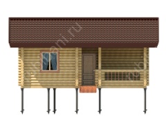 Баня из оцилиндрованного бревна 7×8 м (ББ-48), 48 м²
