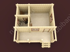 Баня из бревна 5.5×5.5 м (ББ-2), 30.25 м²