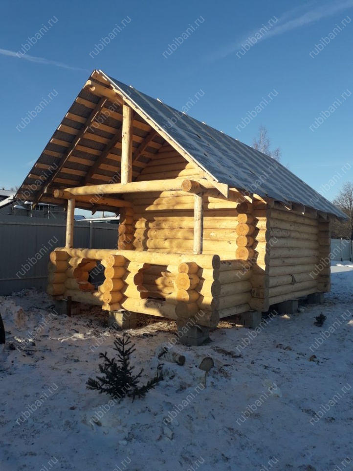 Баня под усадку, сруб в чашу — фото 3 Баня под усадку, сруб в чашу — фото 3
