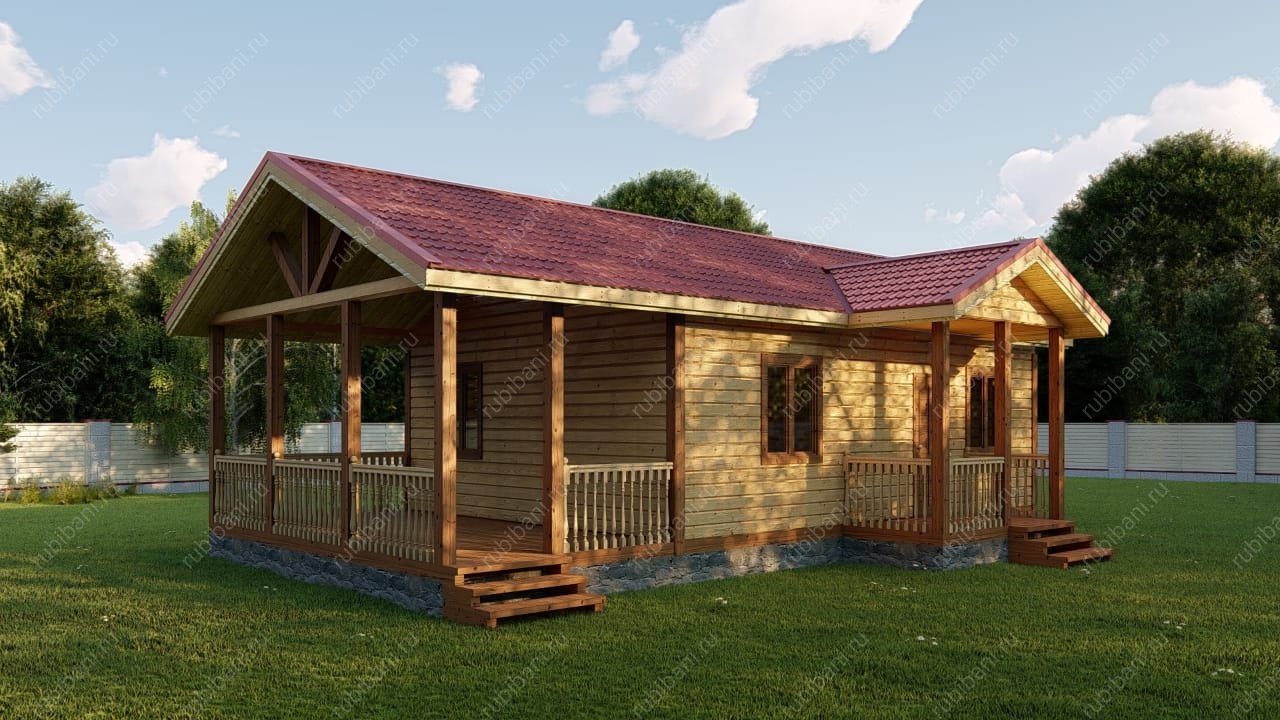 Баня из бруса 6 на 8.5 с террасой — фото 11 Баня из бруса 6 на 8.5 с террасой — фото 11