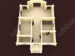 Баня из бревна 7.5×9 (ББ-20), 67.5 м²