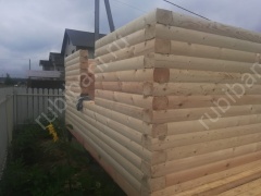 Баня из бруса 6×4 с террасой и балконом (Б-3), 24 м²