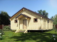 Баня из бревна 7.5×9 (ББ-20), 67.5 м²