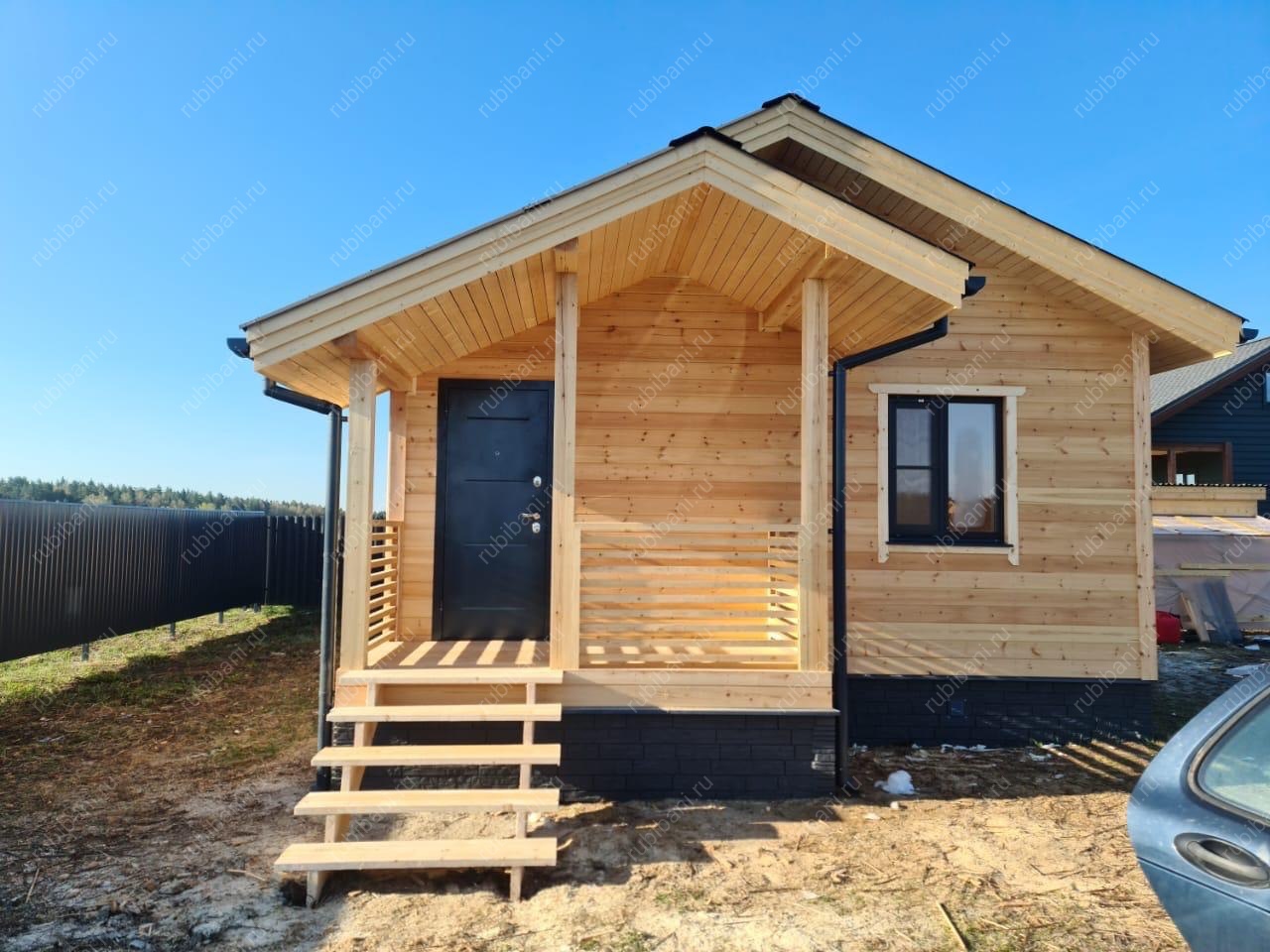 Баня под ключ 7х7 с крыльцом — фото 1 Баня под ключ 7х7 с крыльцом — фото 1