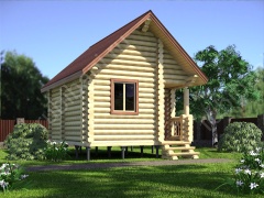 Баня из бревна 4.6×5.5 (ББ-3), 23 м²