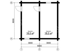 Дом 6×6 м в лапу, 36 м²