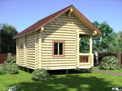 Баня из бревна 5.5×7 (ББ-54), 38.5 м²